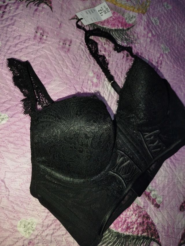 Sujetador negro 90C - encaje