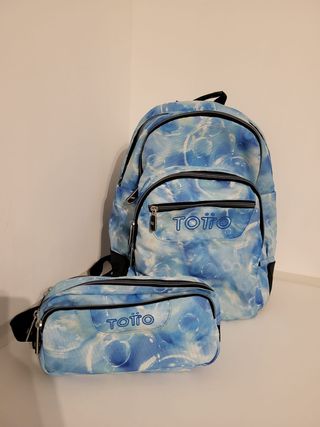 Mochila y estuche TOTTO - Azul