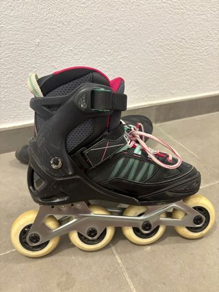 Patines Oxelo + protecciones + calcetines + conos