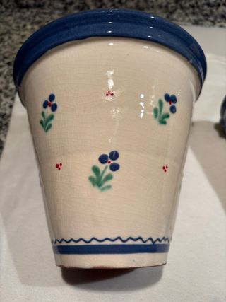 Maceteros Cerámica - 2uds - Azul y Blanco