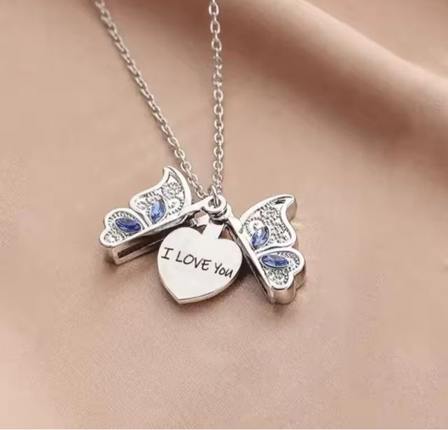 Colgante Mariposa Plata - I Love You