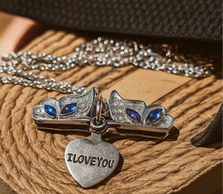 Colgante Mariposa Plata - I Love You