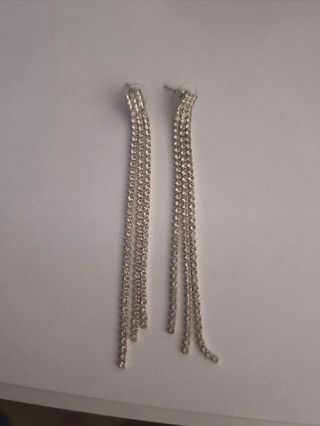 Pendientes largos plata brillantes