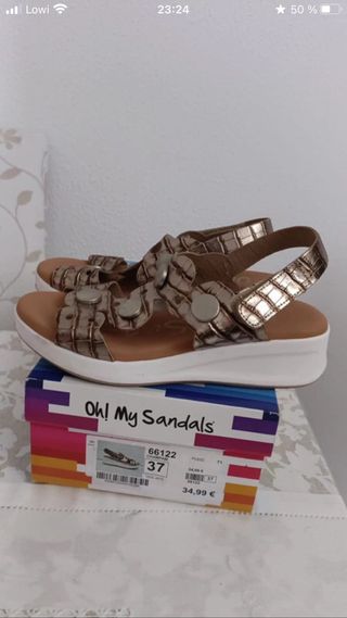 Sandalias verano doradas