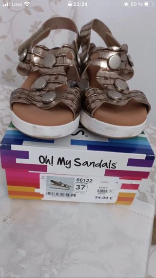 Sandalias verano doradas
