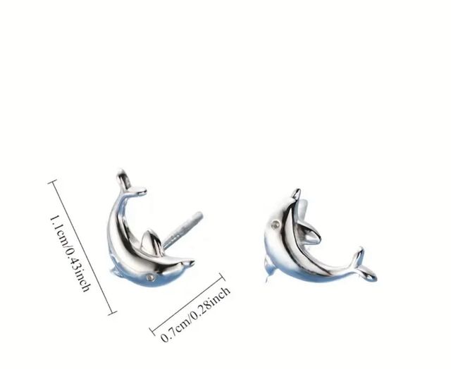 pendiente Delfín Plata