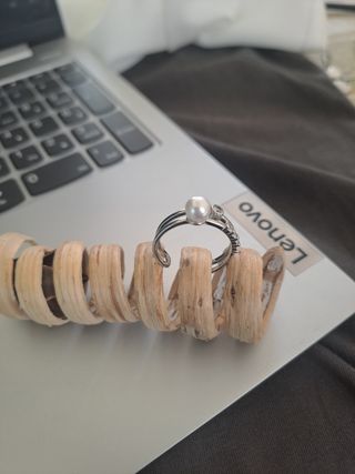 Anillo plata perla