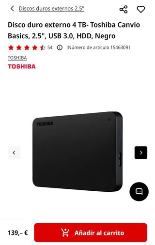 Disco duro externo 4TB