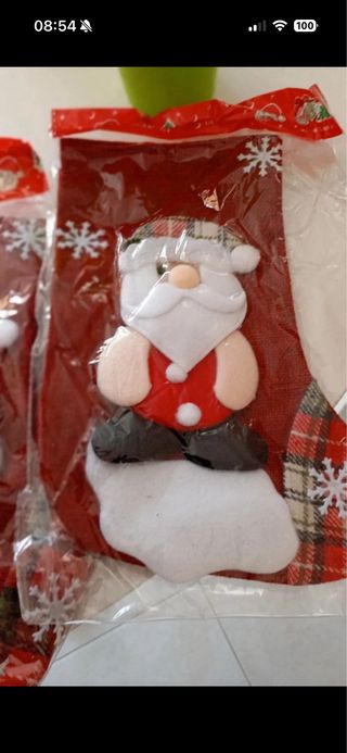 4 calcetines Navidad - rojos