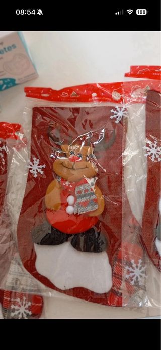 4 calcetines Navidad - rojos