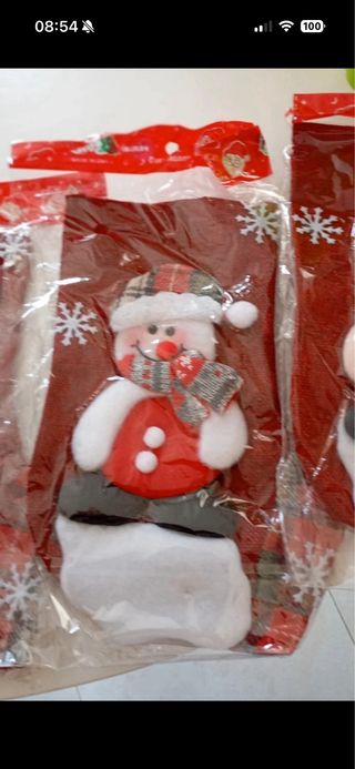 4 calcetines Navidad - rojos