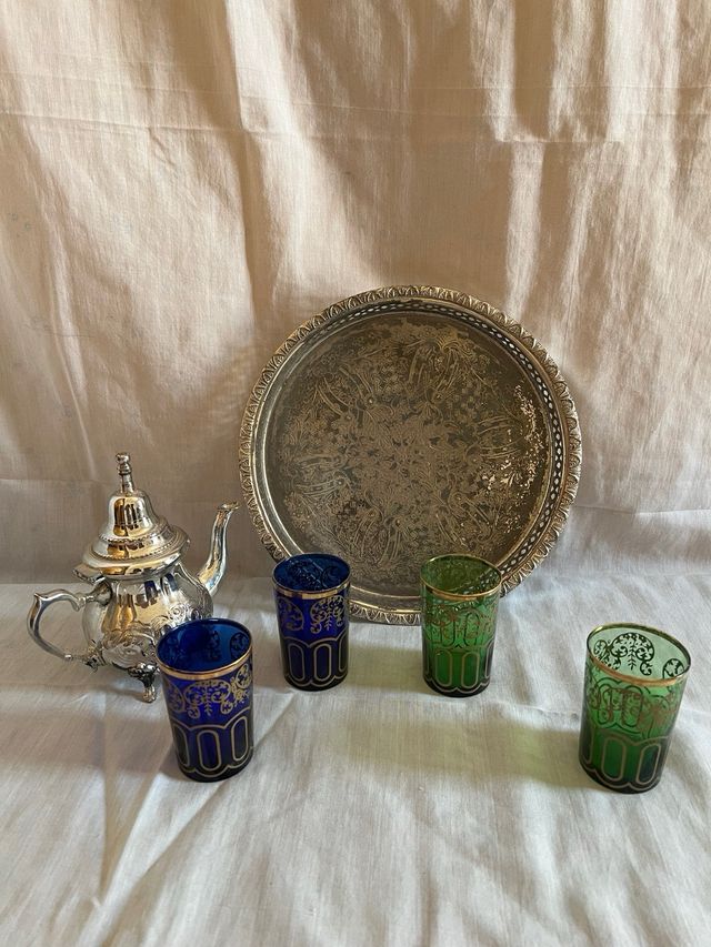 Juego té marroquí plata
