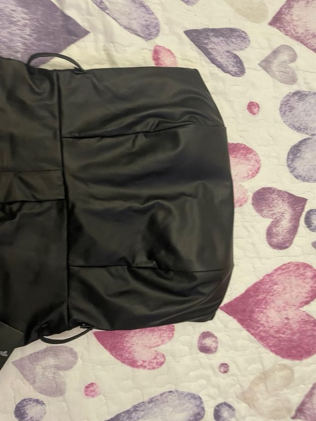 Vestido negro polipiel Eileen