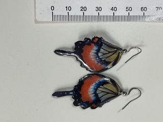 Pendientes alas mariposa azul, naranja