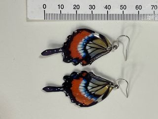 Pendientes alas mariposa azul, naranja
