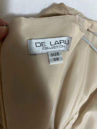 Vestido largo beige dorado fiesta