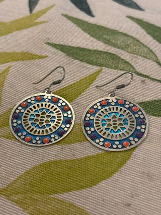 Pendientes redondos turquesa