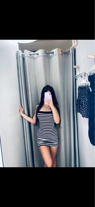Vestido rayas blanco-negro