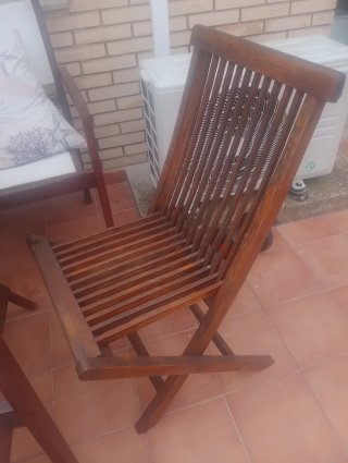 Silla plegable madera de teka.