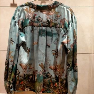Camisa Zara satén estampado animal