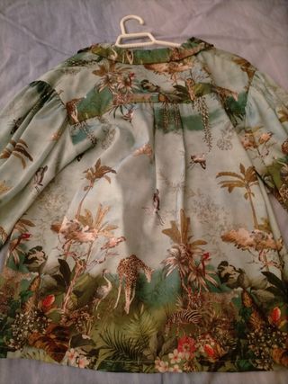 Camisa Zara satén estampado animal