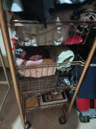 Carrito dorado plateado multiusos