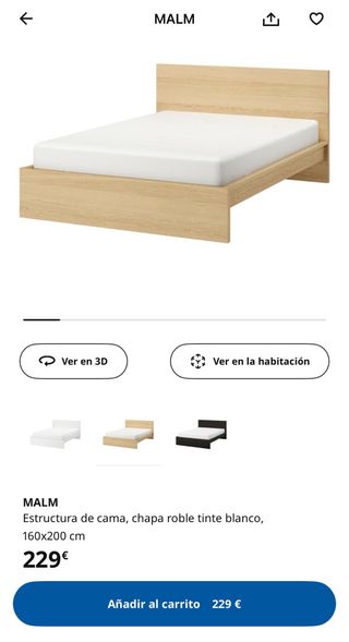 Cama Ikea Malm 160x200 -madera