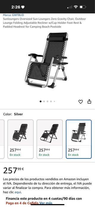 Silla Tumbona Plegable Jardín