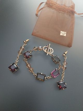 Pulsera y pendientes Swarovski