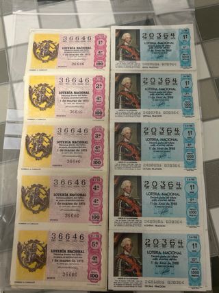 Décimos de Lotería HAGO LOTES 1970-2025