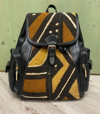 Zaino con inserti in vera pelle