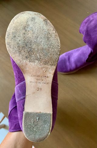 Stivali scamosciati viola