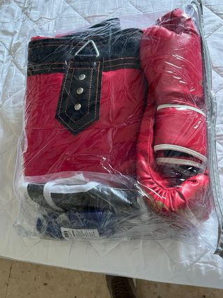Saco boxeo rojo + juego completo Regalo NAVIDAD
