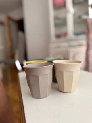 6 Vasos bambú - Colores varios