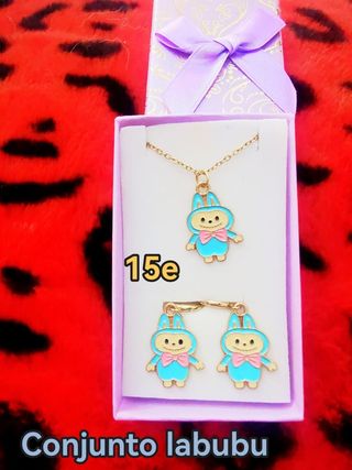 Conjunto de labubu de oro laminado