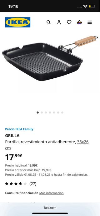 Sartén parrila Grilla IKEA