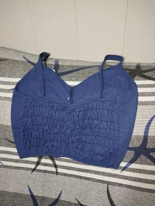 Top azul botones talla S-M