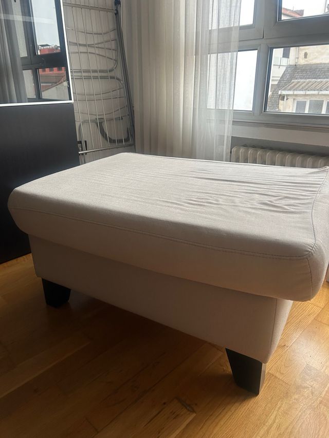 Puff beige - reposapiés tela