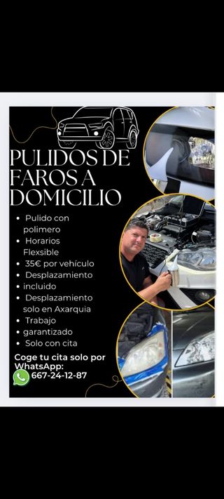 Pulido y abrillantado de faros a domicilio