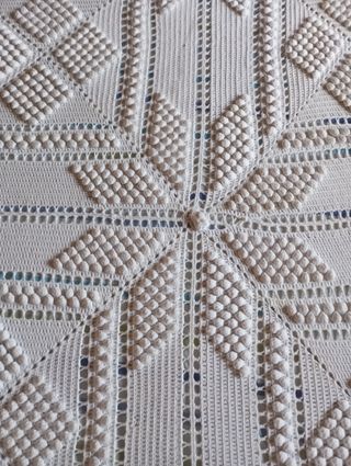 Colcha crochet algodón blanco