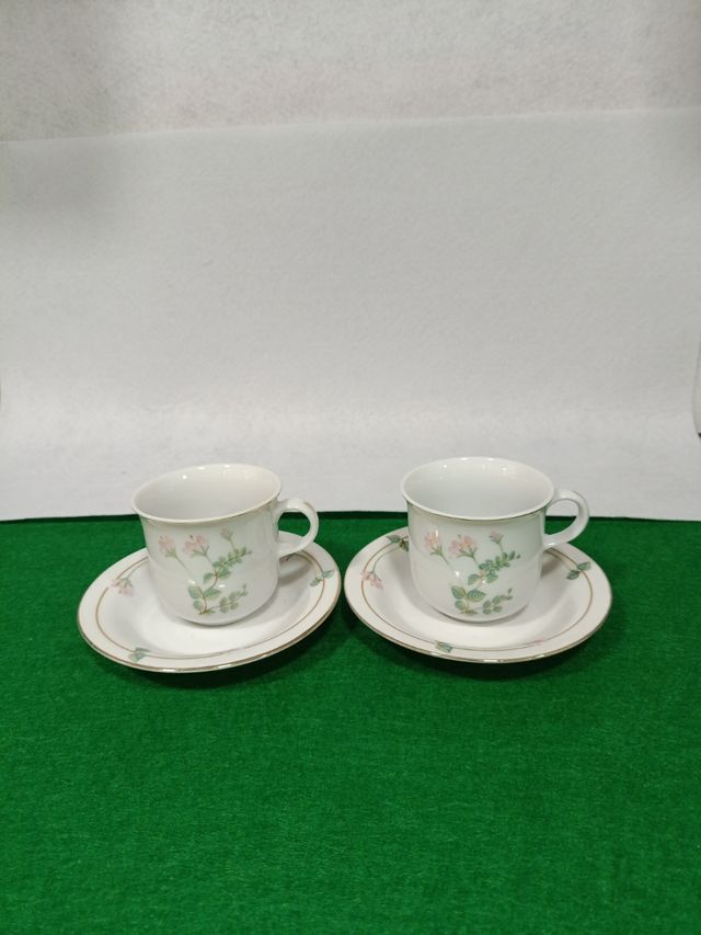 2 Tazas porcelana | Flores rosas