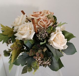 Vaso vetro fiori finti