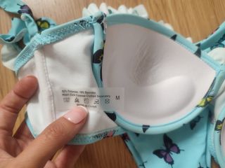 Bikini Shein azul estampado mariposas