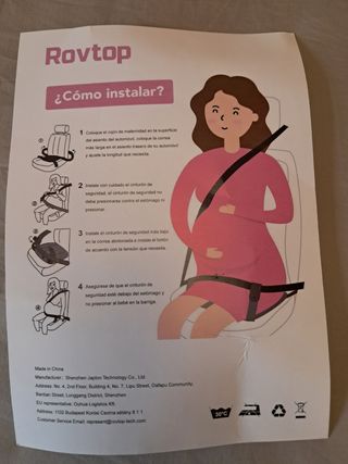 Cinturón seguridad embarazada