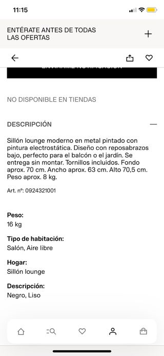 Sillón Lounge Metal Negro