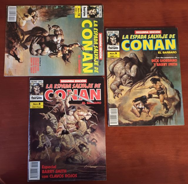 La espada salvaje de Conan nº 8, 9 y 12. Serie Oro