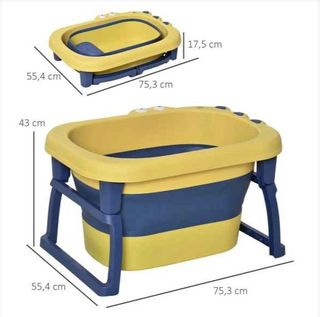  Bañera Plegable para Bebé Bañera Portátil 