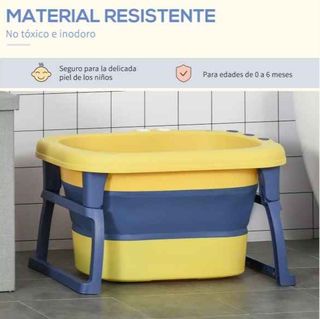  Bañera Plegable para Bebé Bañera Portátil 