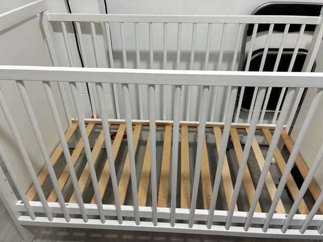 Cuna bebé madera blanca