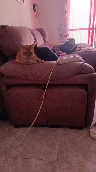 Sofá Cheslon marrón - 3 plazas + chaiselongue